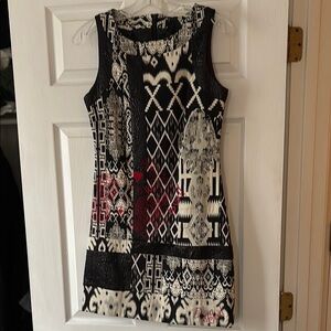 Desigual Black and White Geometric Dress